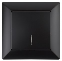 Intro Выключатель Solo 4-102-05 одноклавишный с подсветкой, 10А-250В, IP20, СУ, антрацит Б0053566 - фото 76389