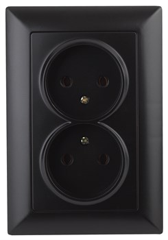 Intro Розетка Solo 4-204-05 без заземления двойная 16А-250В, IP20, СУ, антрацит Б0053670 - фото 76395