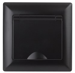 Intro Розетка Solo 4-203-05 с заземлением 2P+E Schuko с крышкой, 16А-250В, IP20, СУ, антрацит Б0053661 - фото 76402