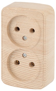 Intro Розетка Polo 3-203-11 двойная без заземления 2х2P, 16A-250В, IP20, ОУ, сосна Б0053571 - фото 76404