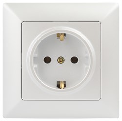 Intro Розетка Solo 4-202-06 с заземлением 2P+E Schuko, 16А-250В, IP20, СУ, перламутр Б0053654 - фото 76434