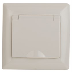 Intro Розетка Solo 4-203-02 с заземлением 2P+E Schuko с крышкой, 16А-250В, IP20, СУ, слоновая кость Б0053658 - фото 76436