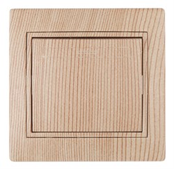 Intro Выключатель Plano 1-101-11 одноклавишный 10А-250В, IP20, СУ, сосна Б0053728 - фото 76443