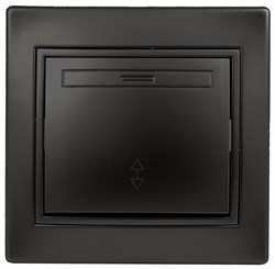 Intro Переключатель Plano 1-103-05 одноклавишный 10А-250В, IP20, СУ, антрацит Б0053750 - фото 76449