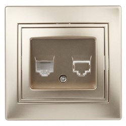 Intro 1-303-04 Розетка информационная RJ45, IP20, СУ, Plano, шампань (10/200/2400) Б0030087 - фото 76456