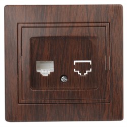 Intro 1-303-10 Розетка информационная RJ45, IP20, СУ, Plano, венге (10/200/2400) Б0030088 - фото 76458