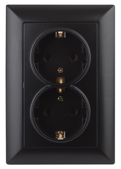 Intro Розетка Solo 4-205-05 с заземлением двойная 2X2P+E Schuko, 16А-250В, IP20, СУ, антрацит Б0053677 - фото 76462