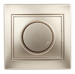 Intro 1-401-04 Светорегулятор поворотный, 600Вт 230В, IP20, СУ, Plano, шампань (10/200/2000) Б0030091 - фото 76465