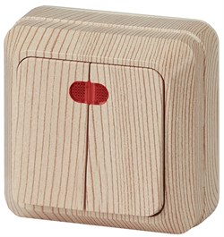 Intro 2-105-11 Выключатель двойной с подсветкой, 10А-250В, IP20, ОУ, Quadro, сосна (10/200/2400) Б0053772 - фото 76475