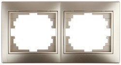 Intro 1-502-04 Рамка на 2 поста гор., СУ, Plano, шампань (20/400/3200) Б0030095 - фото 76476