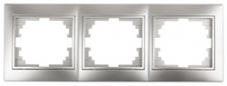 Intro 1-503-03 Рамка на 3 поста гор., СУ, Plano, алюминий (14/280/2800) Б0030098 - фото 76485