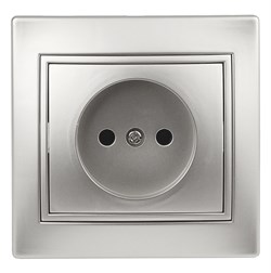 Intro Розетка Plano 1-201-03 без заземления 2P, 16А-250В, IP20, СУ, алюминий Б0053863 - фото 76486