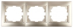 Intro 1-503-04 Рамка на 3 поста гор., СУ, Plano, шампань (14/280/2800) Б0030099 - фото 76487