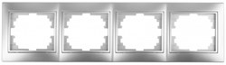Intro 1-504-03 Рамка на 4 поста гор., СУ, Plano, алюминий (14/140/1400) Б0030102 - фото 76493