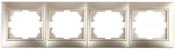 Intro 1-504-04 Рамка на 4 поста гор., СУ, Plano, шампань (14/140/1400) Б0030103 - фото 76494