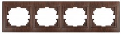 Intro 1-504-10 Рамка на 4 поста гор., СУ, Plano, венге (14/140/1400) Б0030104 - фото 76496