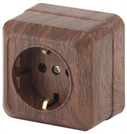 Intro Розетка Quadro 2-202-10 с заземлением 2P+E Schuko, 16А-250В, IP20, ОУ, венге Б0053787 - фото 76499