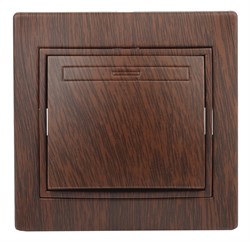 Intro Выключатель Plano 1-101-10 одноклавишный 10А-250В, IP20, СУ, венге Б0053727 - фото 76508