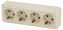 Intro Розетка Quadro 2-208-02 с заземлением четырехместная 4х2P+E, 16А-250В, IP20, ОУ, слоновая кость Б0053840 - фото 76521