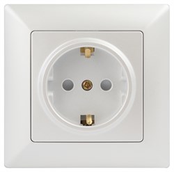 Intro Розетка Solo 4-206-06 с заземлением 2P+E Schuko со шторками, 16А-250В, IP20, СУ, перламутр Б0053686 - фото 76525