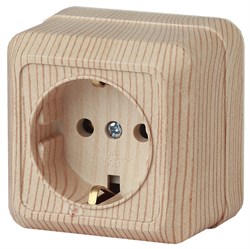 Intro Розетка Quadro 2-202-11 с заземлением 2P+E Schuko, 16А-250В, IP20, ОУ, сосна Б0053790 - фото 76528