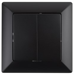 Intro Переключатель Solo 4-107-05 двухклавишный, 10А-250В, IP20, СУ, антрацит Б0053613 - фото 76533