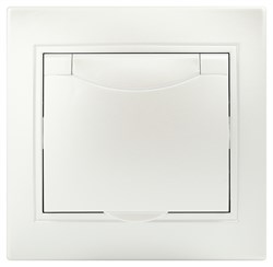 Intro Розетка Plano 1-203-06 с заземлением 2P+E Schuko с крышкой, 16А-250В, IP20, СУ, перламутр Б0053898 - фото 76535