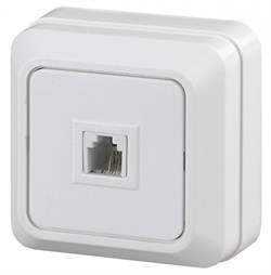 Intro 2-302-01 Розетка телефонная RJ11, IP20, ОУ, Quadro, белый (10/200/3600) Б0027661 - фото 76551
