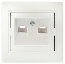 Intro Розетка Plano 1-304-06 информационная двойная 2xRJ45, IP20, СУ, перламутр Б0053988 - фото 76553