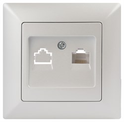 Intro Розетка Solo 4-303-06 информационная RJ45, IP20, СУ, перламутр Б0053993 - фото 76556