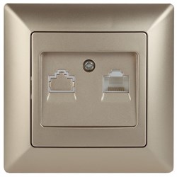 Intro 4-303-04 Розетка информационная RJ45, СУ, Solo, шампань (10/200/2000) Б0043385 - фото 76560