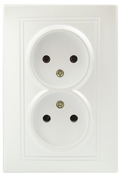 Intro Розетка Plano 1-204-06 без заземления двойная 2х2P, 16А-250В, IP20, СУ, перламутр Б0053912 - фото 76562