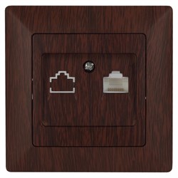 Intro 4-303-10 Розетка информационная RJ45, СУ, Solo, венге (10/200/2400) Б0043387 - фото 76563