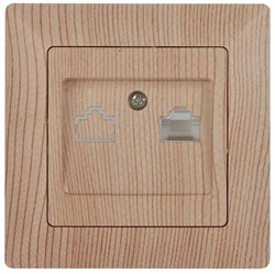 Intro 4-303-11 Розетка информационная RJ45, СУ, Solo, сосна (10/200/2400) Б0043388 - фото 76565