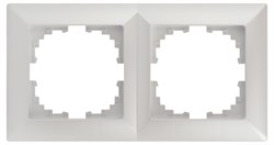 Intro Рамка для розеток и выключателей Solo 4-502-06 на 2 поста, СУ, перламутр Б0053995 - фото 76580