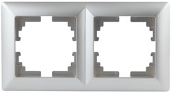 Intro 4-502-03 Рамка на 2 поста, СУ, Solo, алюминий (20/400/3200) Б0043412 - фото 76591