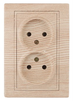 Intro Розетка Plano 1-204-11 без заземления двойная 2х2P, 16А-250В, IP20, СУ, сосна Б0053914 - фото 76616