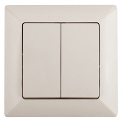 Intro Переключатель Solo 4-107-02 двухклавишный 10А-250В, IP20, СУ, слоновая кость Б0053610 - фото 76622