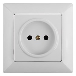 Intro Розетка Solo 4-201-01 без заземления 2P, 16А-250В, IP20, СУ, белый Б0053641 - фото 76658