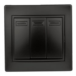 Intro 1-106-05 Выключатель тройной, 10А-250В, IP20, СУ, Plano, антрацит (10/200/2400) Б0044565 - фото 76663