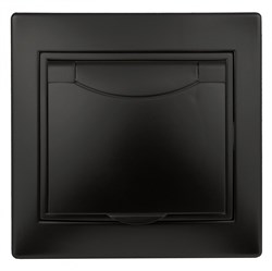 Intro 1-203-05 Розетка 2P+E Schuko с крышкой, 16А-250В, IP20, СУ, Plano, антрацит (10/100/3000) Б0044568 - фото 76664