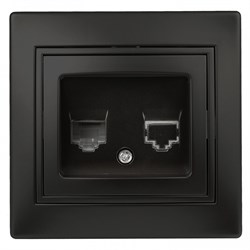 Intro 1-302-05 Розетка телефонная RJ11, IP20, СУ, Plano, антрацит (10/200/2000) Б0044574 - фото 76665