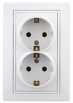 Intro 1Э-205-01 Розетка 2X2P+E Schuko, 16А-250В, СУ, б.л., Plano, белый (10/100/1400) Б0038830 - фото 76669