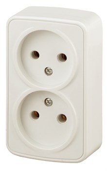 Intro Розетка Polo 3-203-02 без заземления двойная 2х2P, 16A-250В, IP20, ОУ, слоновая кость Б0053567 - фото 76673