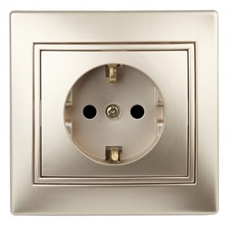 Intro 1-202-04 Розетка 2P+E Schuko, 16А-250В, IP20, СУ, Plano, шампань (10/200/2000) Б0030059 - фото 76674
