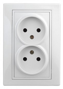 Intro 1-204-01 Розетка 2х2P, 16А-250В, IP20, СУ, Plano, Белый Б0027613 - фото 76682