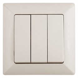 Intro 4-106-02 Выключатель тройной, 10А-250В, СУ, Solo, сл.кость (10/200/2000) Б0043299 - фото 76693