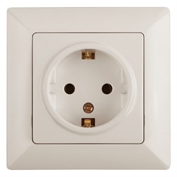 Intro 4-206-02 Розетка 2P+E Schuko со шторками, 16А-250В, СУ, Solo, сл.кость (10/200/1600) Б0053682 - фото 76697