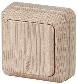 Intro Переключатель Quadro 2-103-11 одноклавишный 10А-250В, IP20, ОУ, сосна Б0053755 - фото 76702