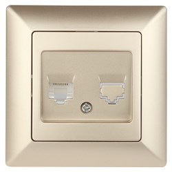 Intro 4-302-04 Розетка телефонная RJ11, СУ, Solo, шампань (10/200/2400) Б0043378 - фото 76714